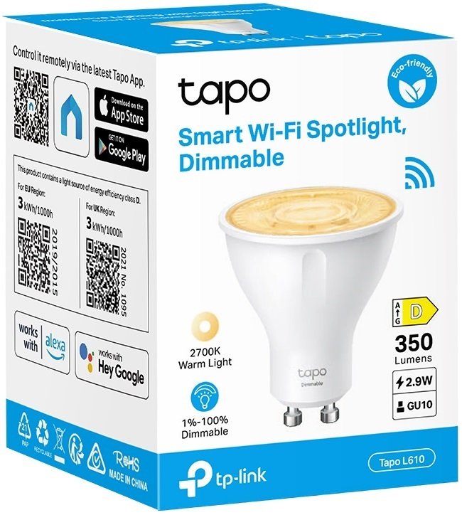 Розумна димована Wi-Fi лампа TP-LINK Tapo L610 N300 GU10 (TAPO-L610)