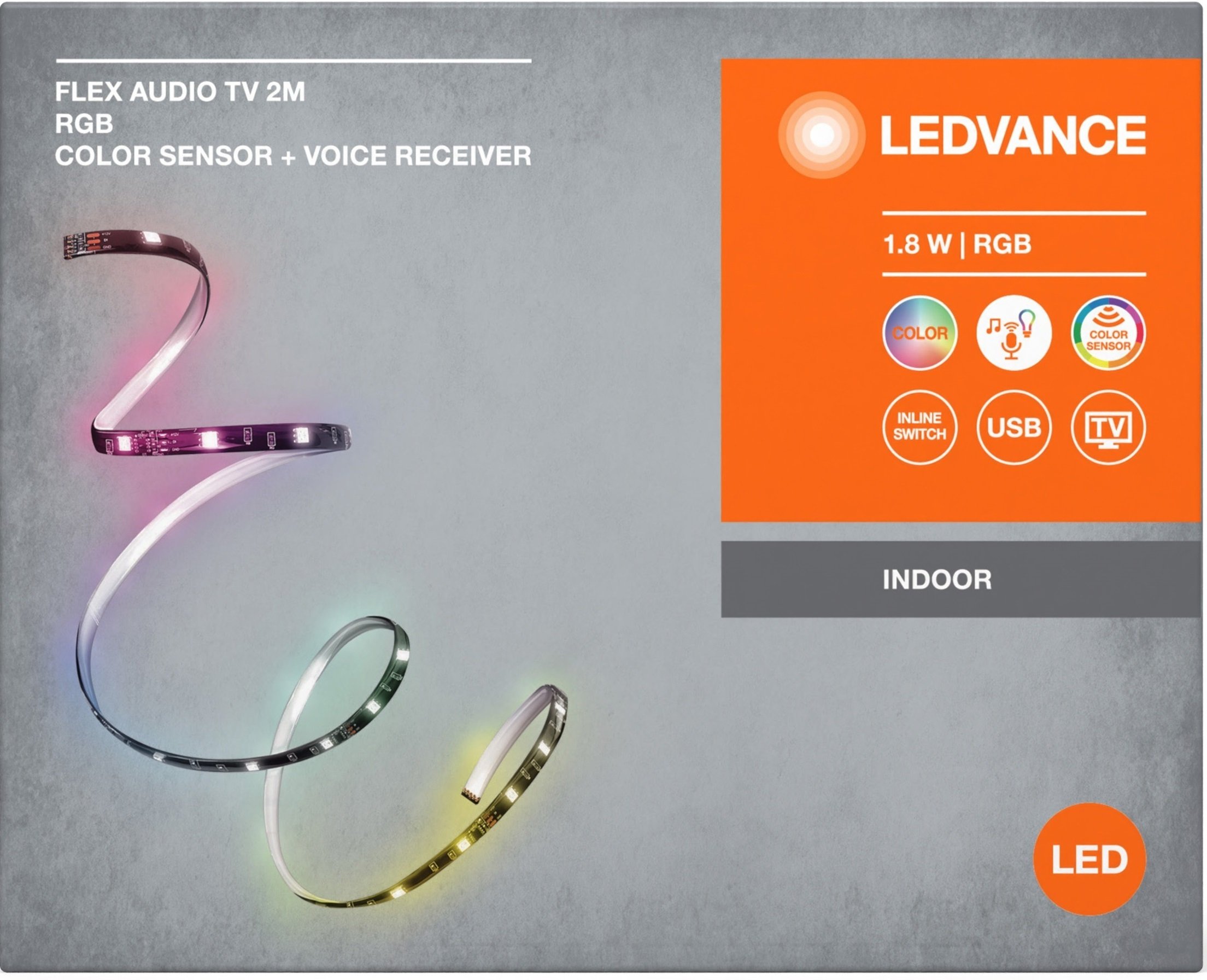 Стрічка світлодіодна Ledvance Flex Audio TV 1,8W, 2M RGB Colorsen USB (4099854095283)