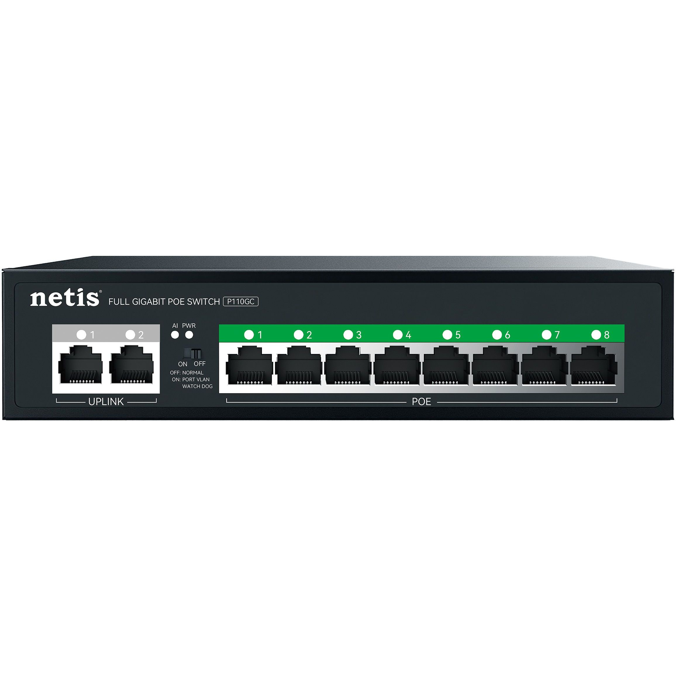 Комутатор Netis P110GC 8xGE PoE+, 2xGE Uplink, некерований (P110GC)