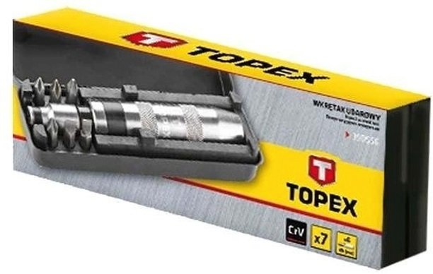 Отвертка ударная Topex из набра бит 7шт (39D556)