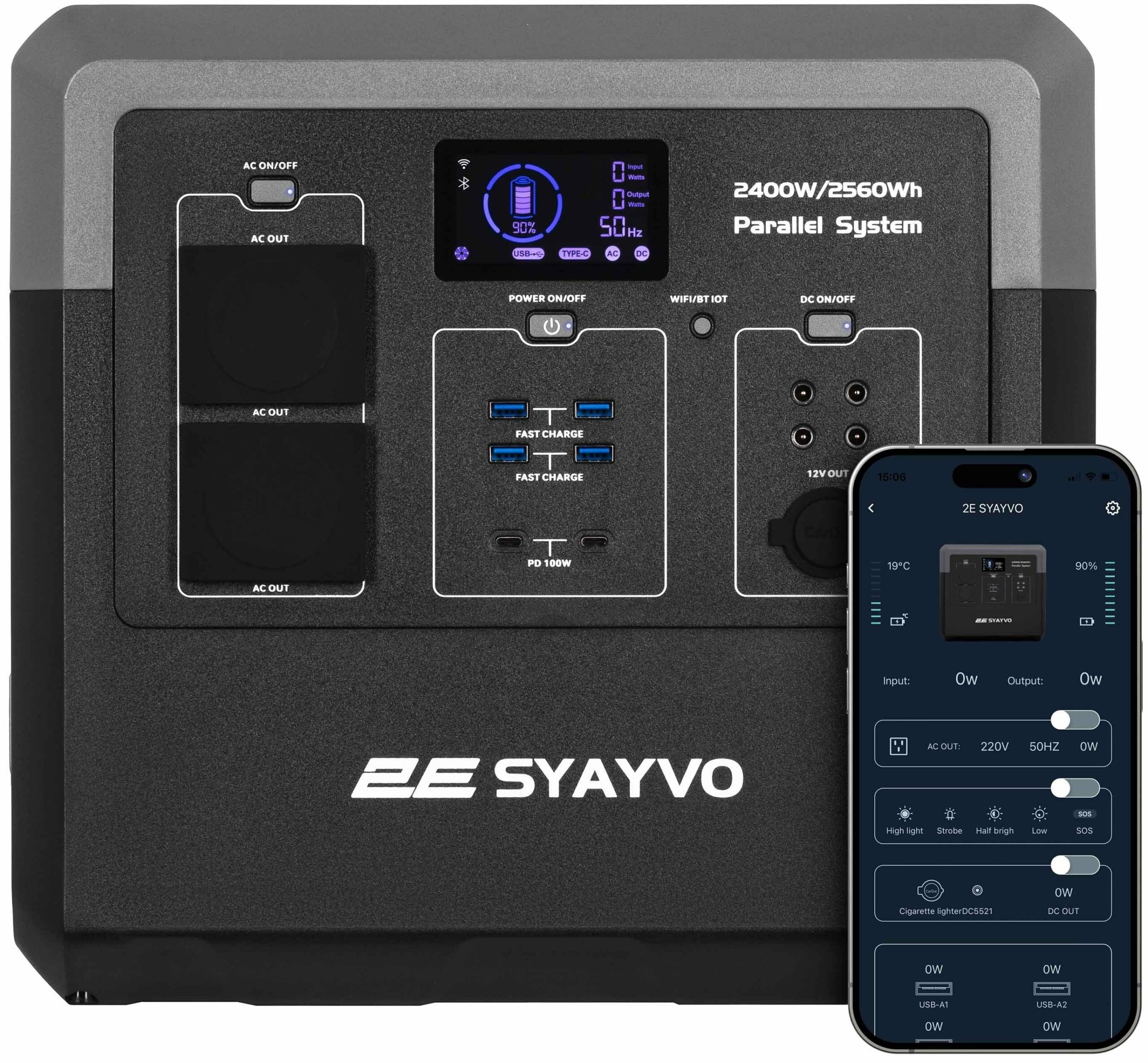 Портативна зарядна станція 2Е Syayvo 2400W, 2560Вт·год (2E-PPS24256)