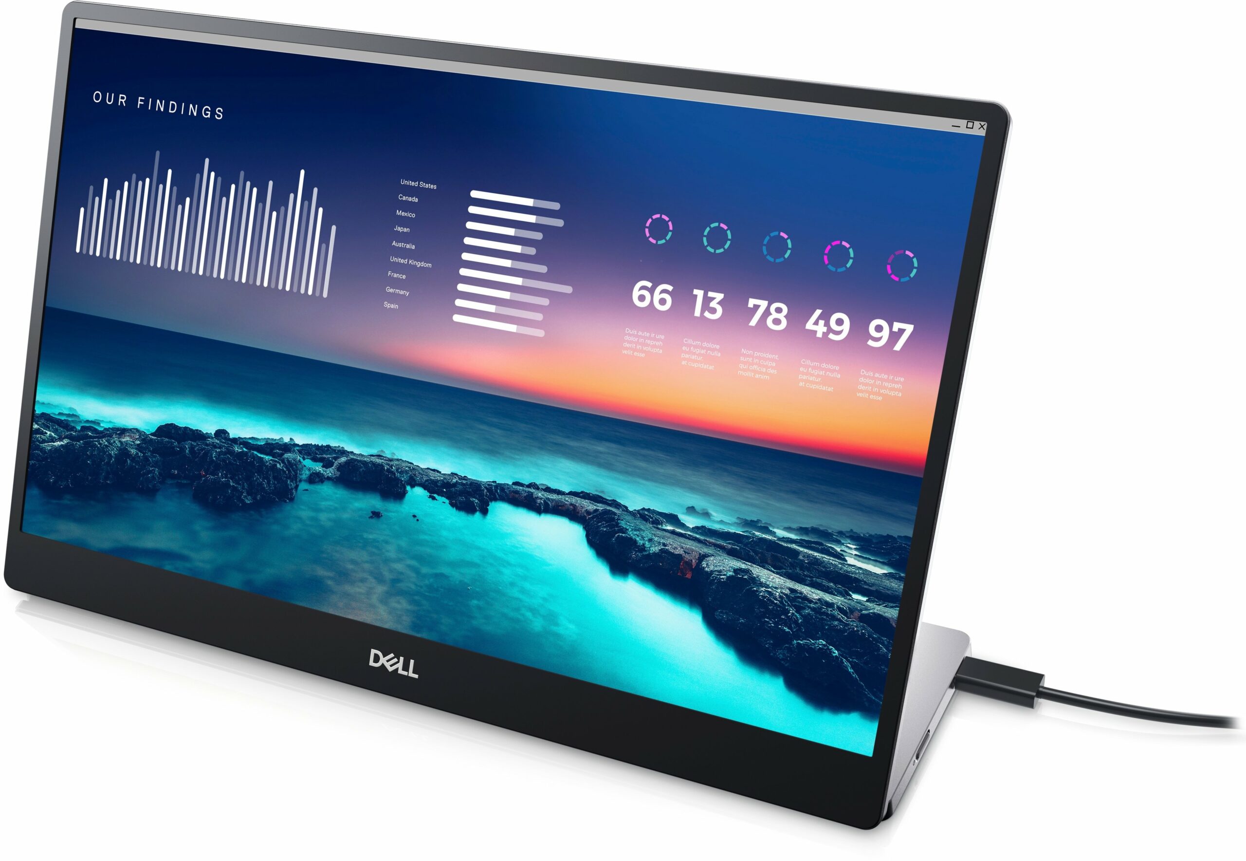 Монітор портативний 14" DELL P1424H (210-BHQQ)