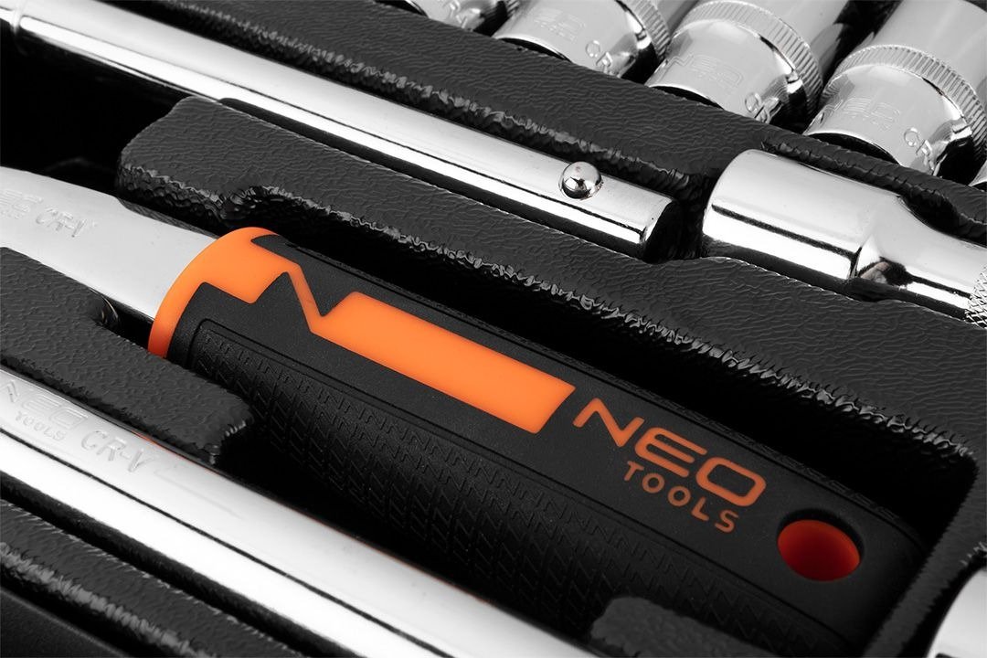 Набор торцевых головок NEO Tools, 25шт, 1/2", CrV, металлический кейс (10-036)