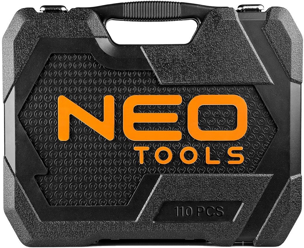 Набір торцевих головок NEO Tools, 110шт, 1/2", 1/4", CrV, кейс (10-066)