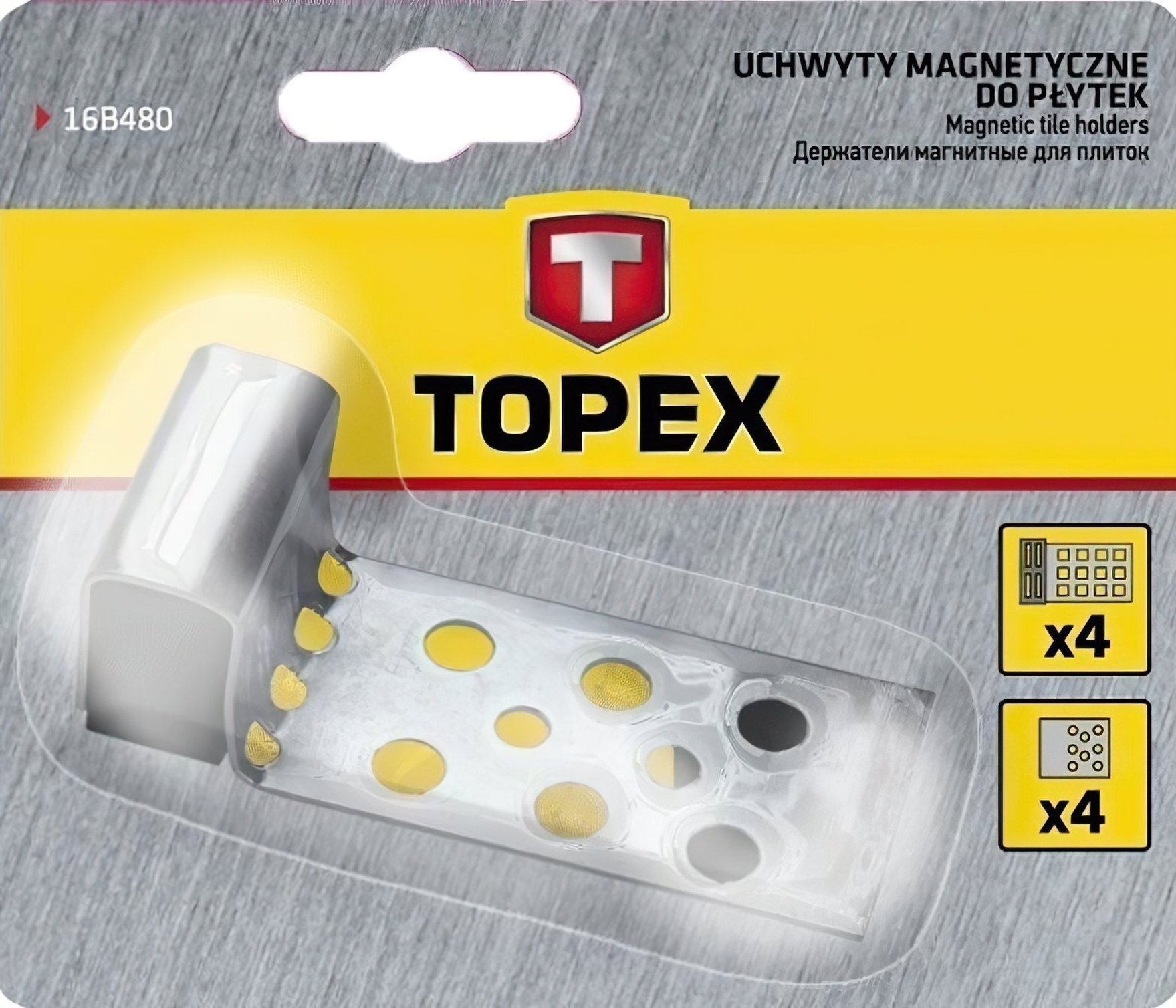 Магниты для кафельной плитки Topex, 4 шт.