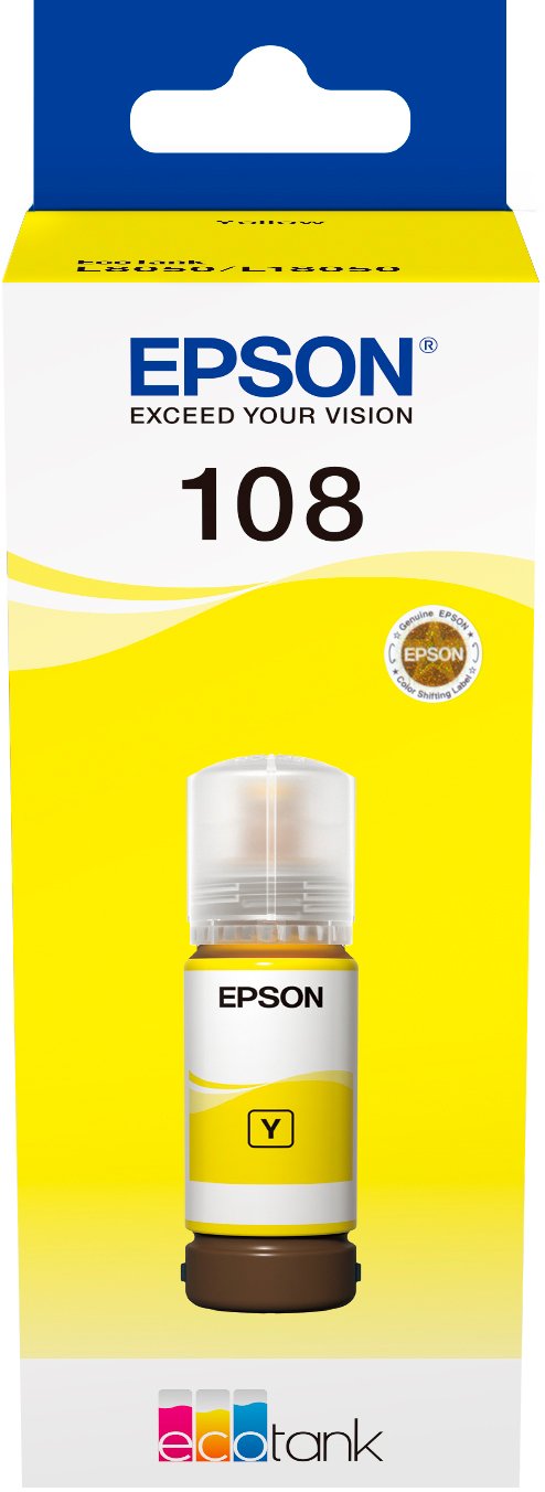 Контейнер с чернилами Epson 108 EcoTank L8050/L18050 yellow (C13T09C44A)