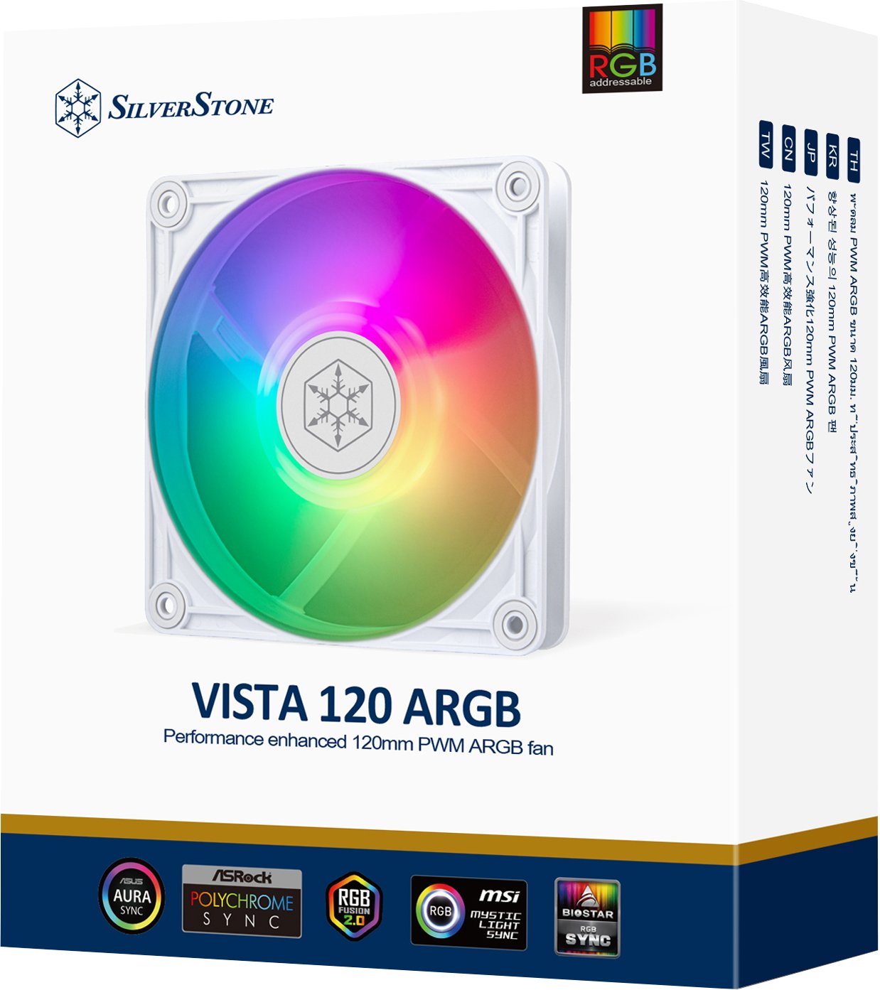 Корпусный вентилятор SilverStone Vista VS120W-ARGB, 120мм