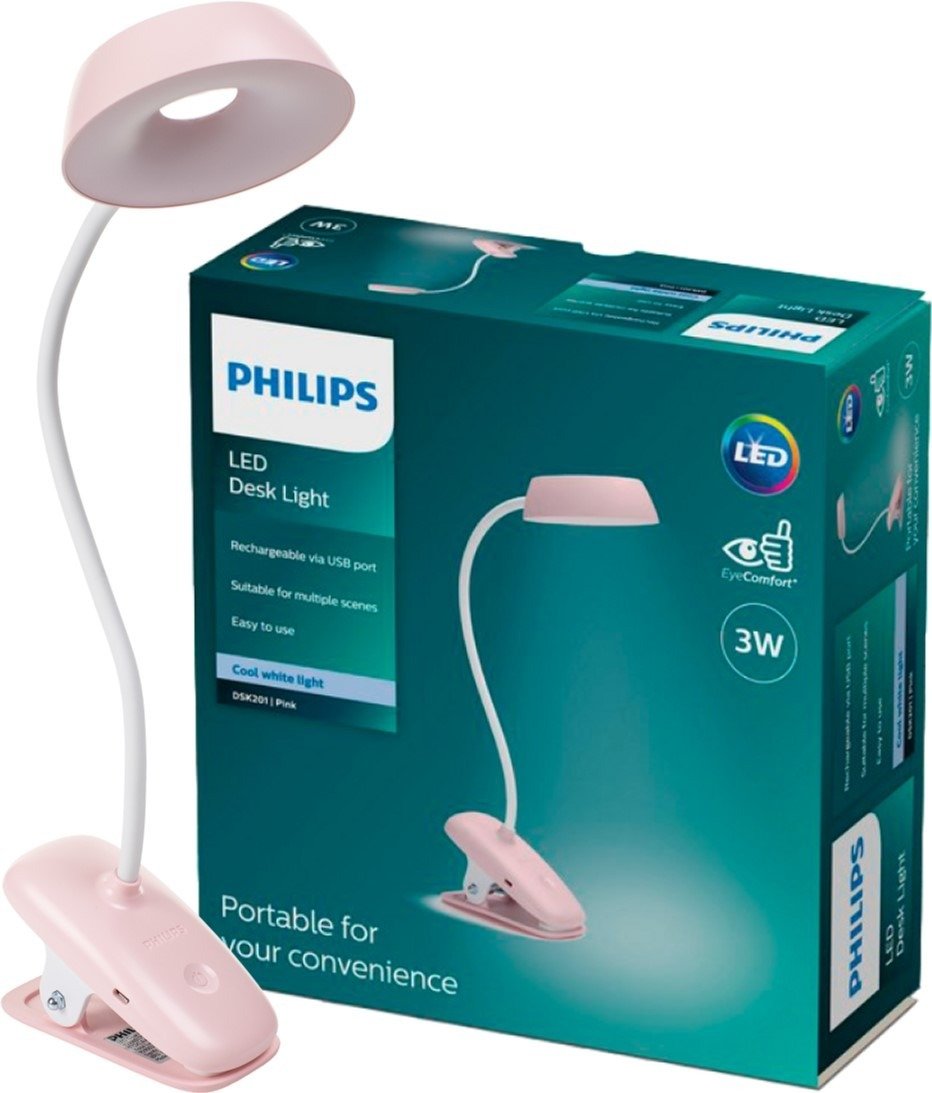 Лампа настільна акумуляторна Philips Donutclip 3Вт 4000K рожевий (929003179607)