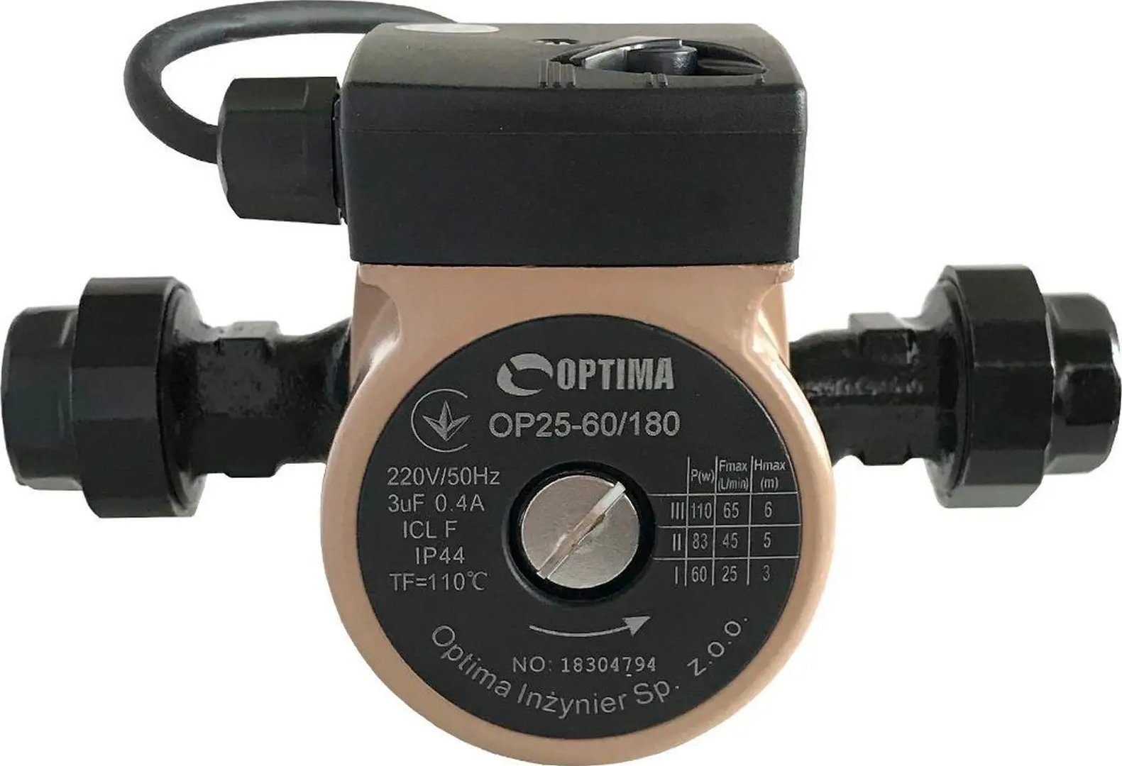 Насос циркуляционный Optima OP25-60-180, G 1 1/4", 10 бар (8158)