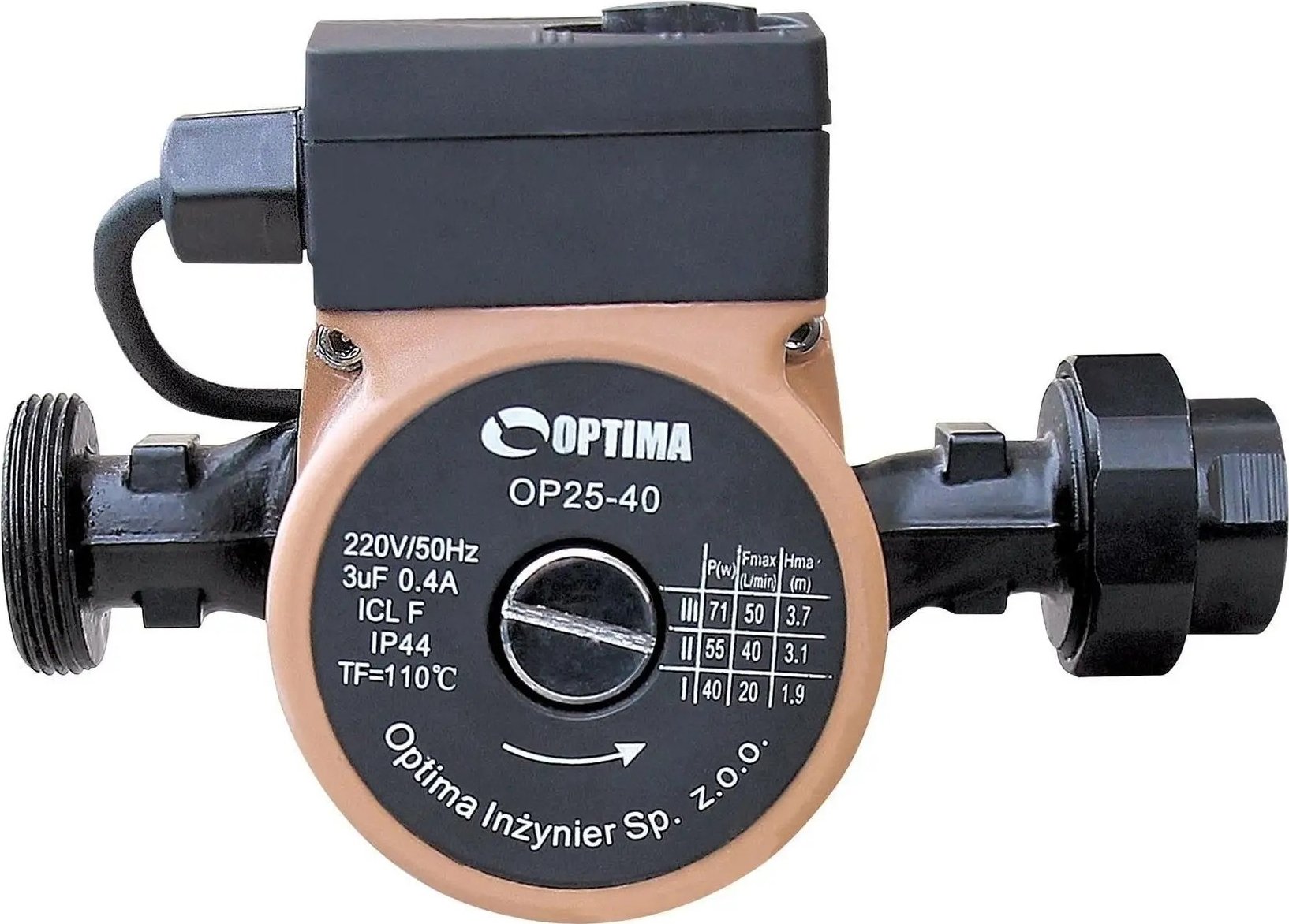 Насос циркуляційний Optima OP25-60-180, G 1 1/4", 10 бар (8158)