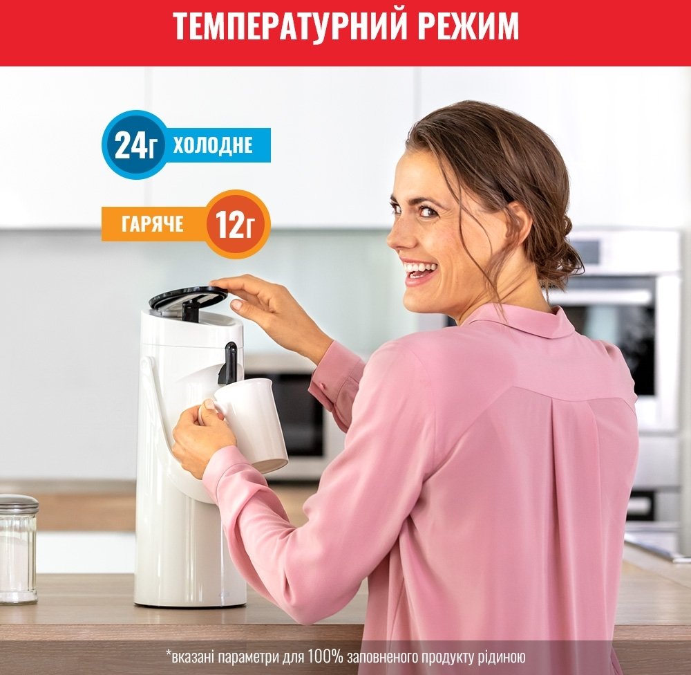 Термос Tefal Ponza Pump, 1.9л, білий (K3140214)