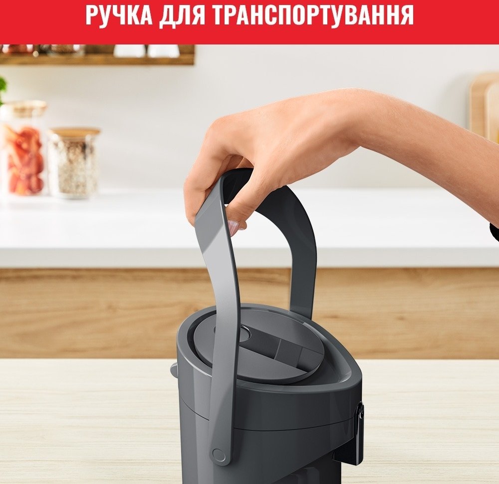 Термос Tefal Ponza Pump, 1.9л, черный (K3140114)