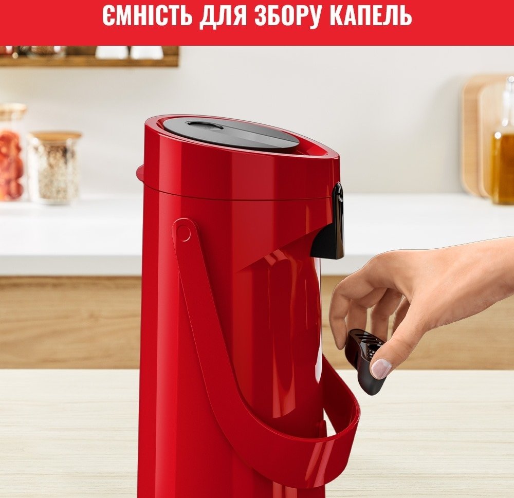 Термос Tefal Ponza Pump, 1.9л, красный (K3140314)