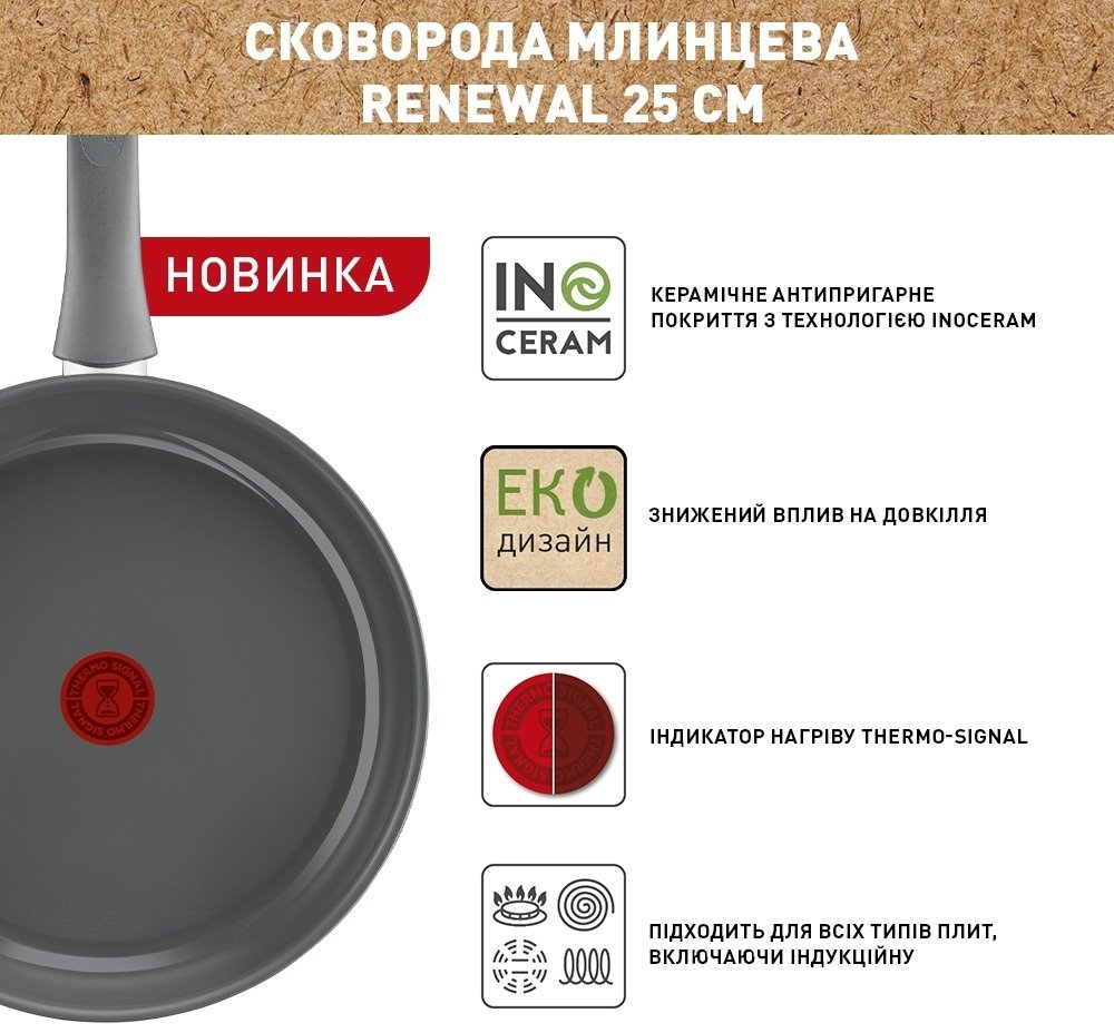 Сковорода для млинців Tefal Renewal, 25см (C4263853)