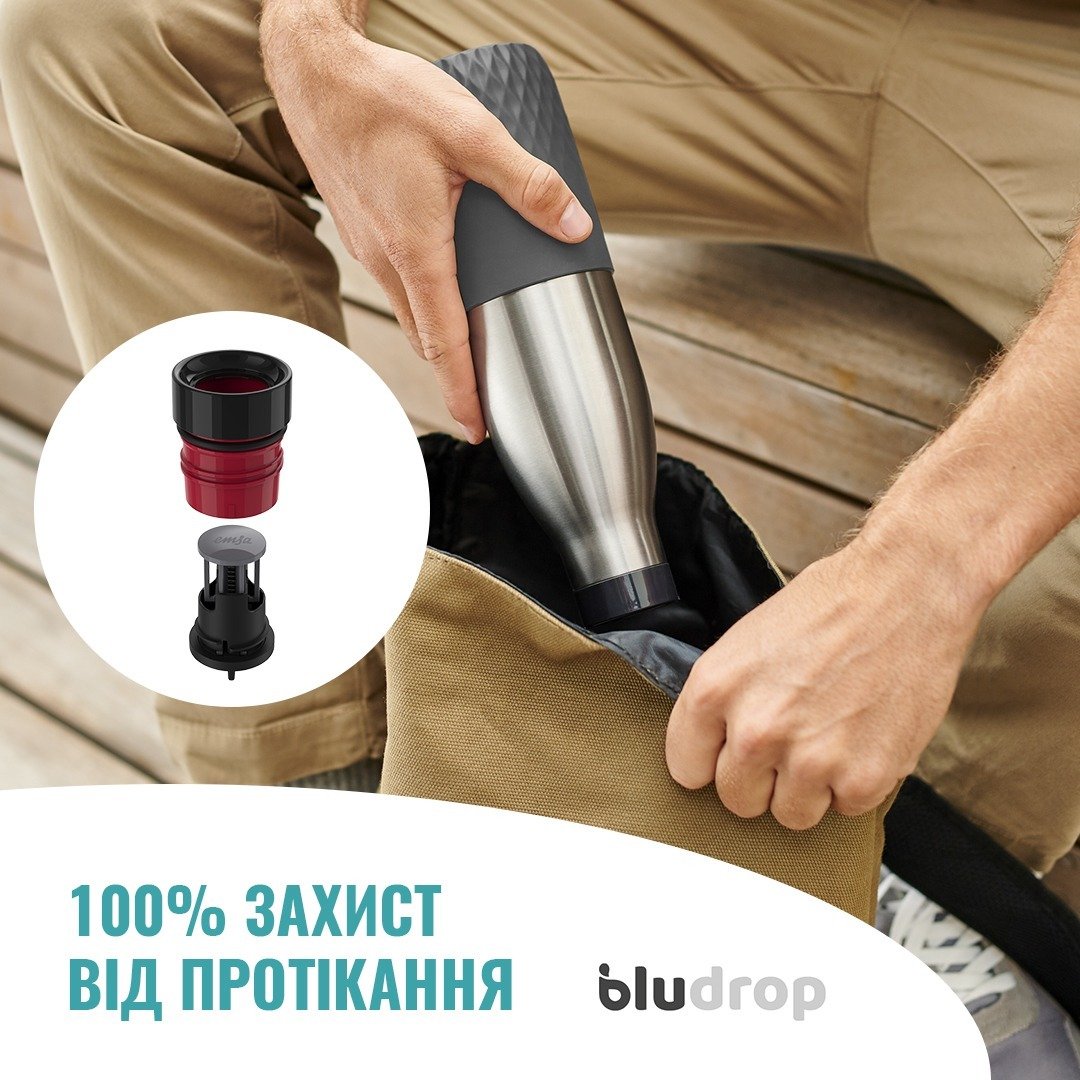 Термопляшка Tefal Bludrop soft touch, 500мл, чорний (N3110510)