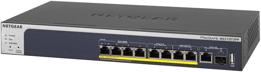 Комутатор NETGEAR MS510TXPP, 8-Port PoE+(180Вт) (MS510TXPP-100EUS)