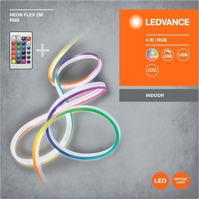 Стрічка світлодіодна Ledvance Neon Flex 4W, 2M RGB USB RC (4099854095306)