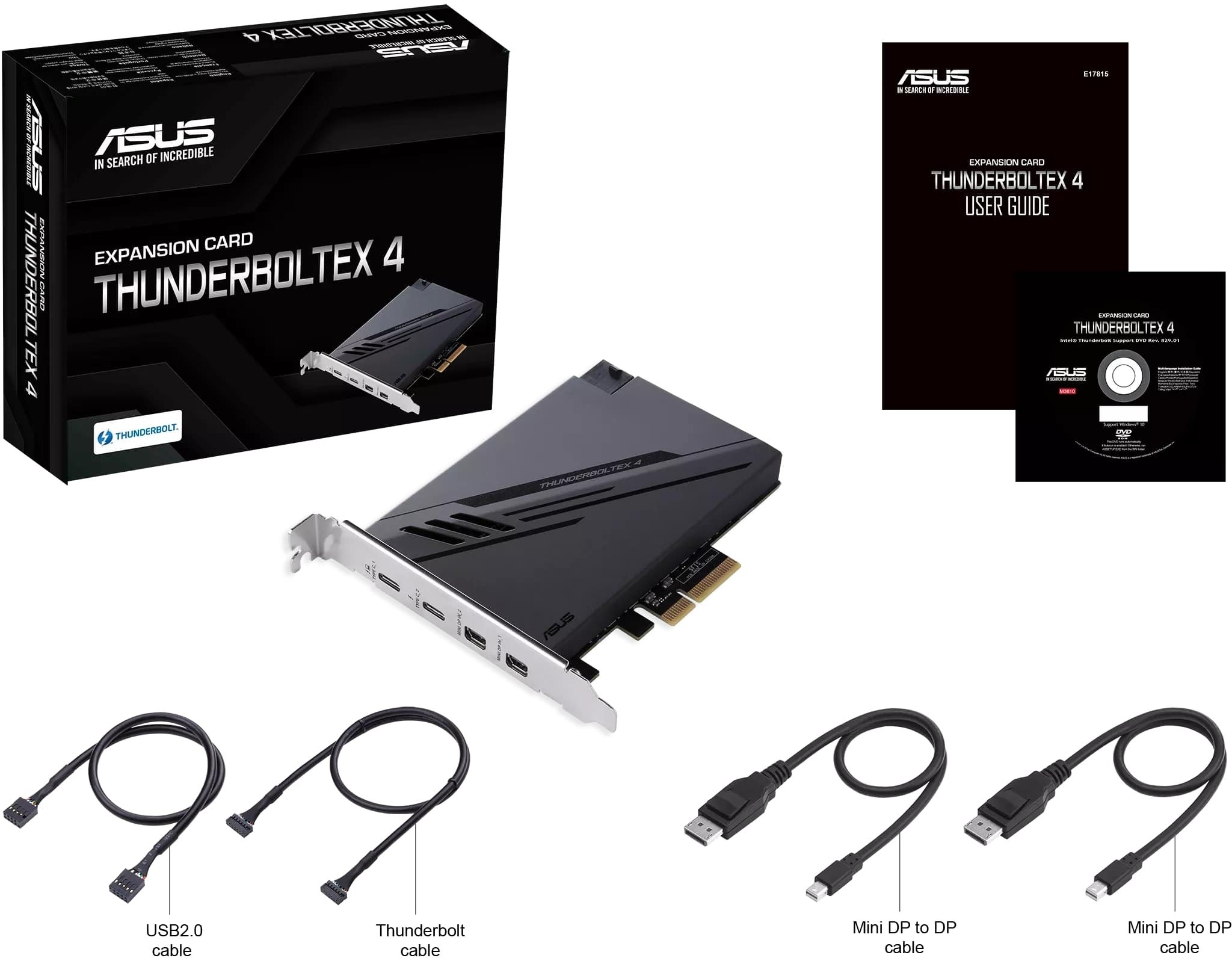 Плата-адаптер PCIe ASUS ThunderboltEX 4 USB Type-C PCIe 3.0 X4 Expansion Card (90MC09P0-M0EAY0)