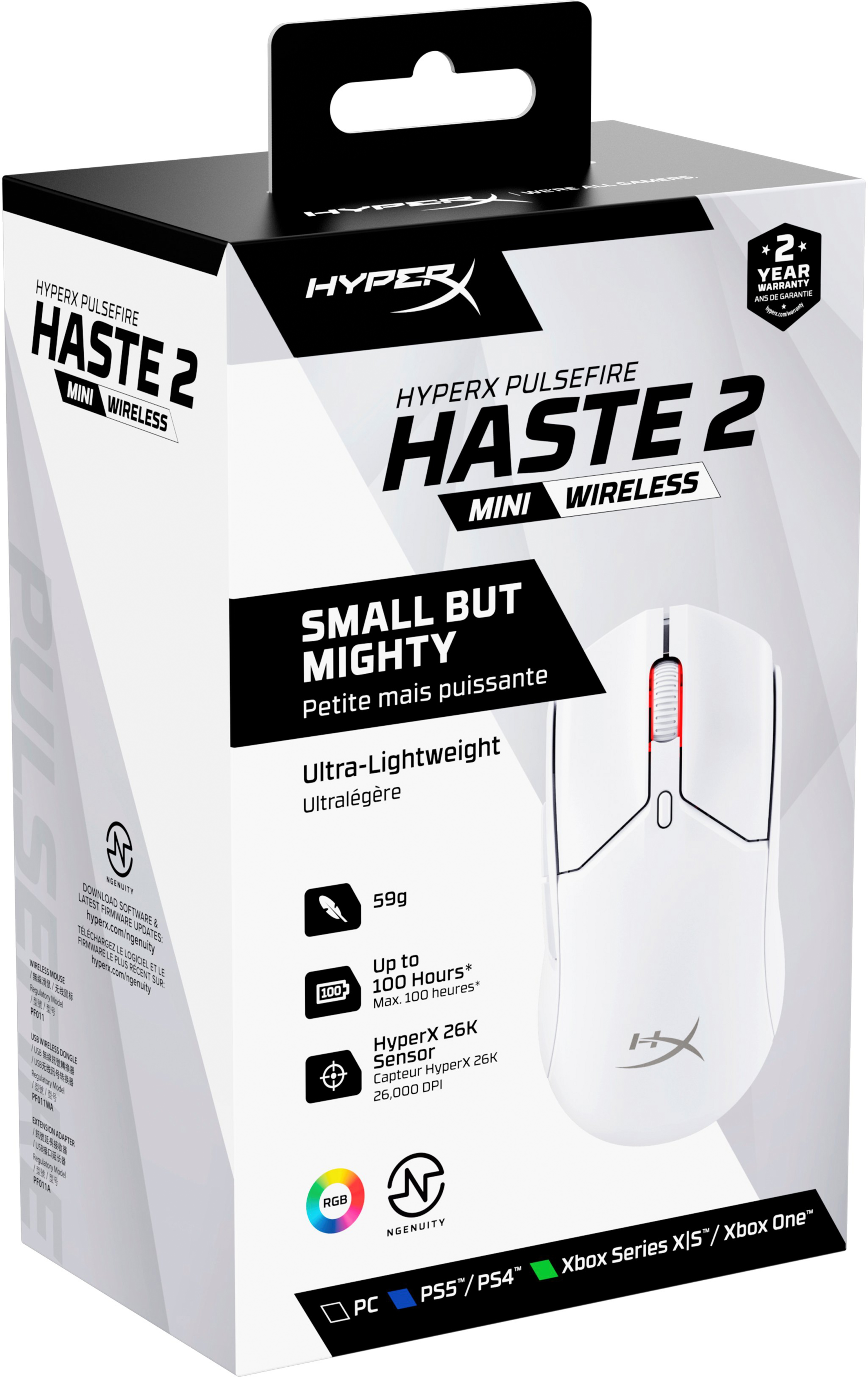 Ігрова миша HyperX Pulsefire Haste 2 Mini WL White (7D389AA)