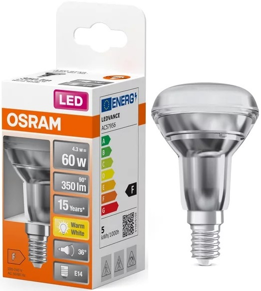 Лампа Osram Led E14 4.3Вт 2700К 350Лм R50 Star (4058075126022)