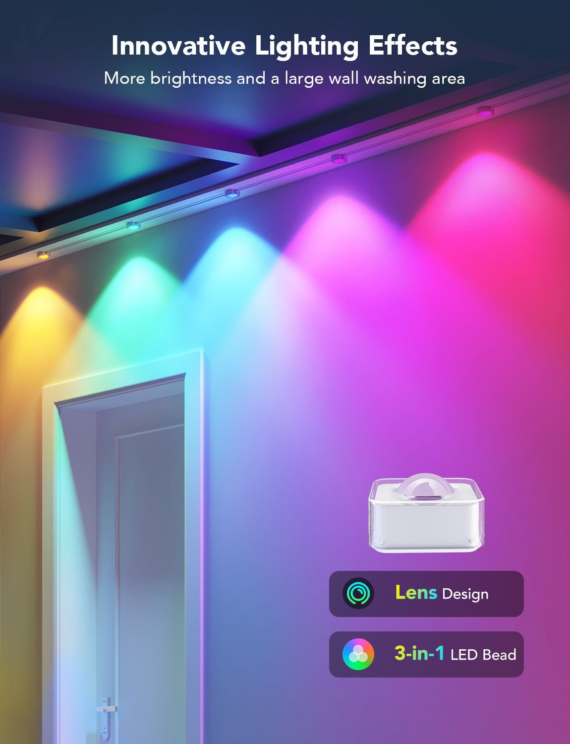 Гірлянда Smart LED Govee H705A Permanent Outdoor Lights RGB, IP67, 30м, прозорий кабель (H705A3D1)