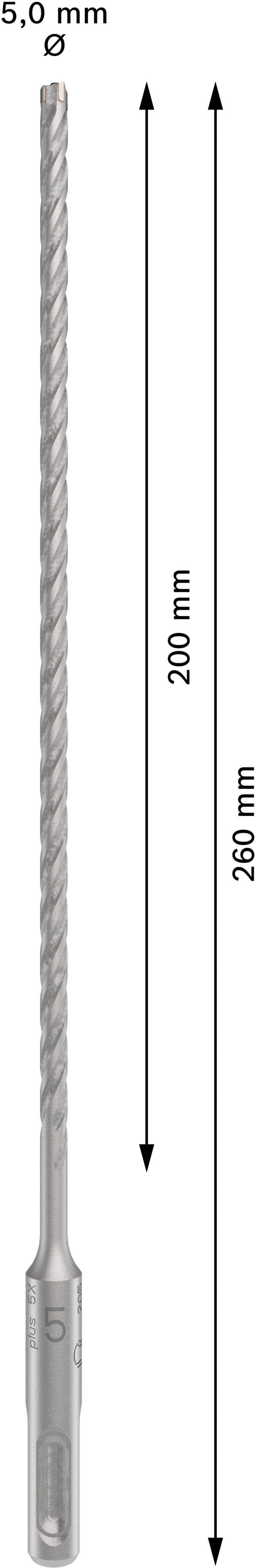 Бур по бетону Bosch SDS-Plus-5X, 5x200x260мм (2.608.836.606)