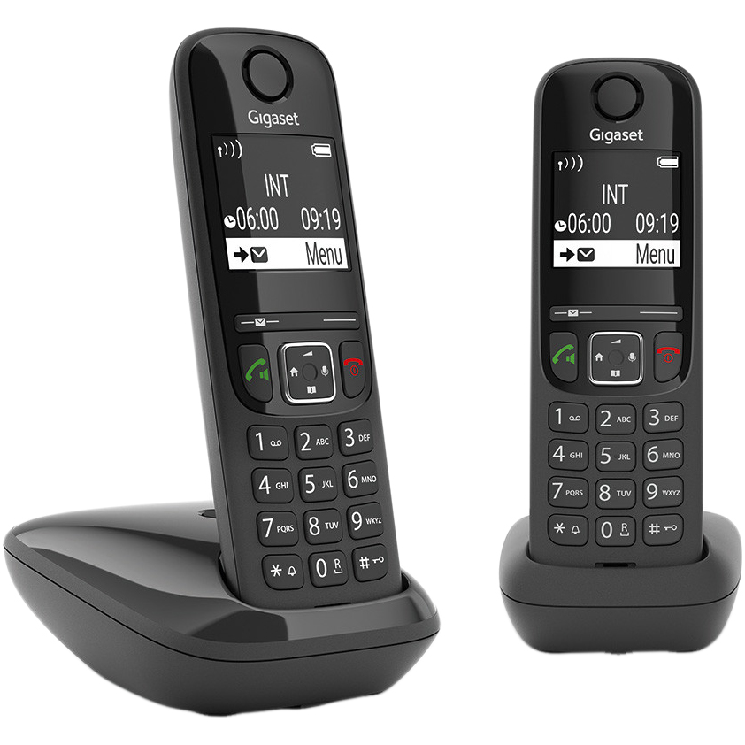 Радіотелефон DECT Gigaset AS690 DUO, чорний