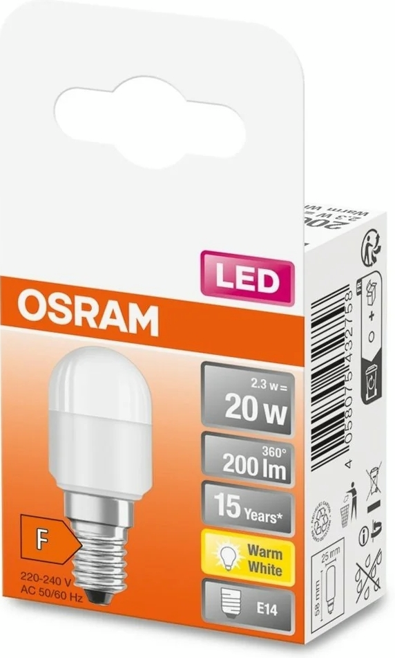 Лампа Osram Led E14 2.3Вт 2700К 200Лм T26 (4058075432758)