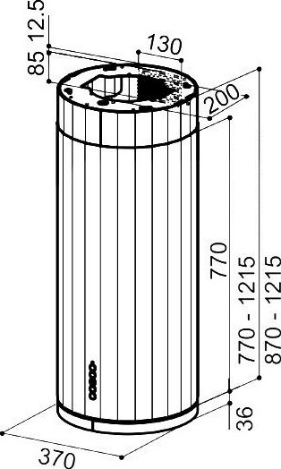 Витяг Faber Corinthia Isola Ev8+ Wh Matt/Ts A37 (110.0456.219)