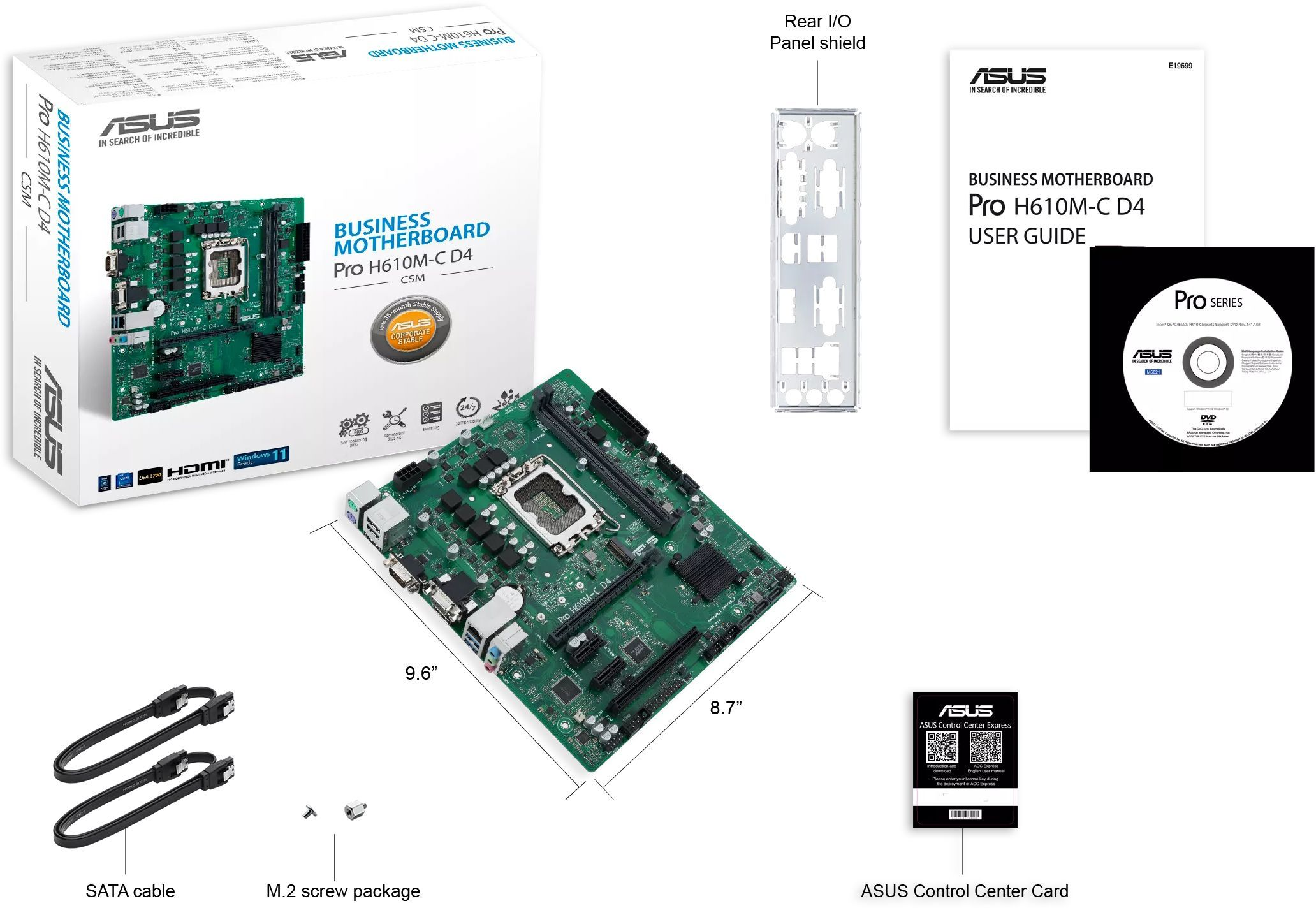 Материнська плата ASUS PRO H610M-C D4-CSM (90MB1A30-M0EAYC)