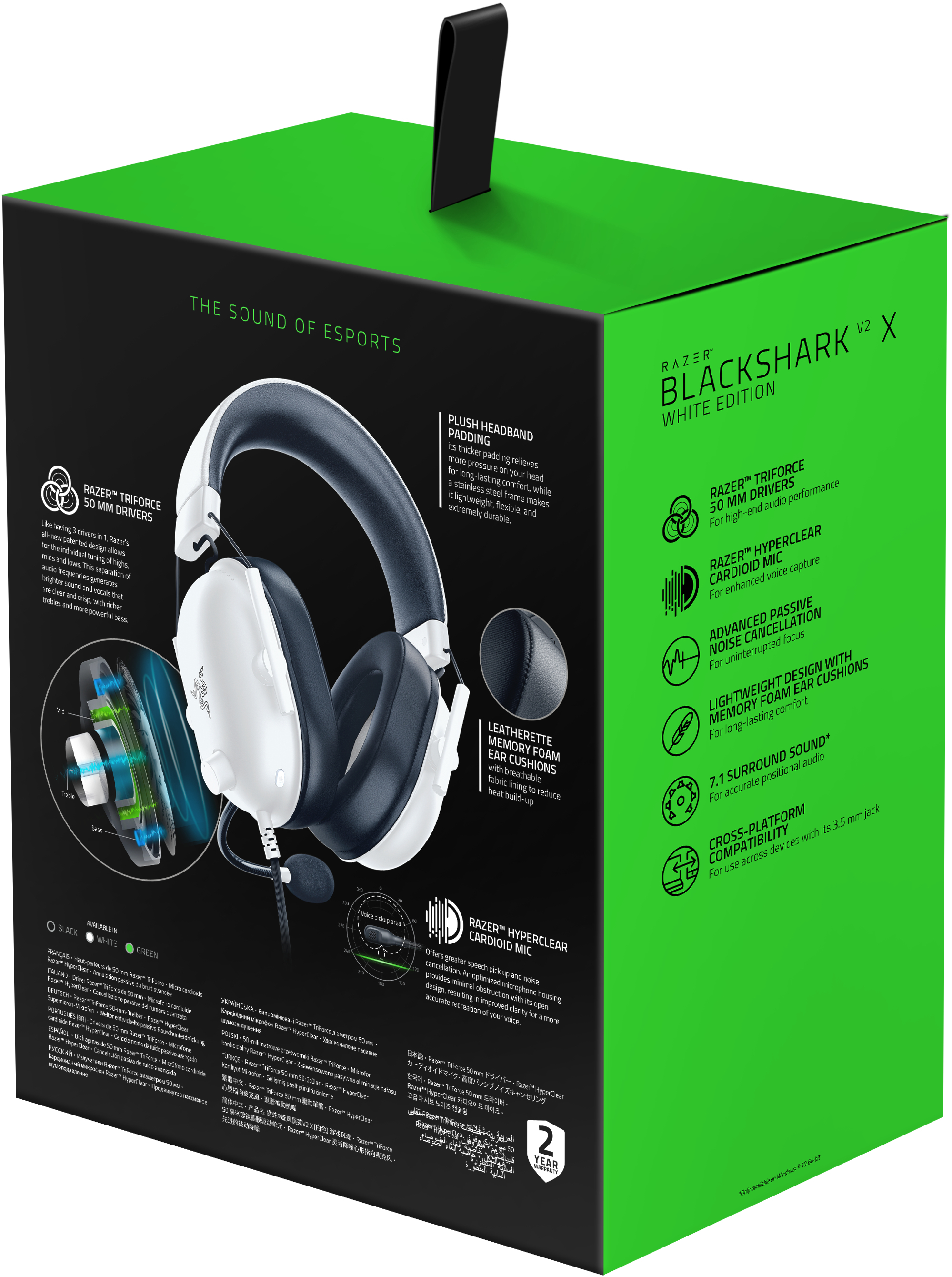 Ігрова гарнітура Razer Blackshark V2 X 3.5мм White (RZ04-03240700-R3M1)