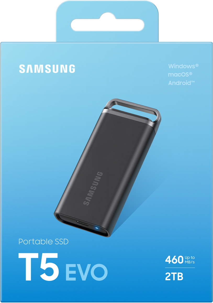 Портативний SSD Samsung 2TB T5 EVO USB-C 3.0 Shield T5 Black (MU-PH2T0S/EU)