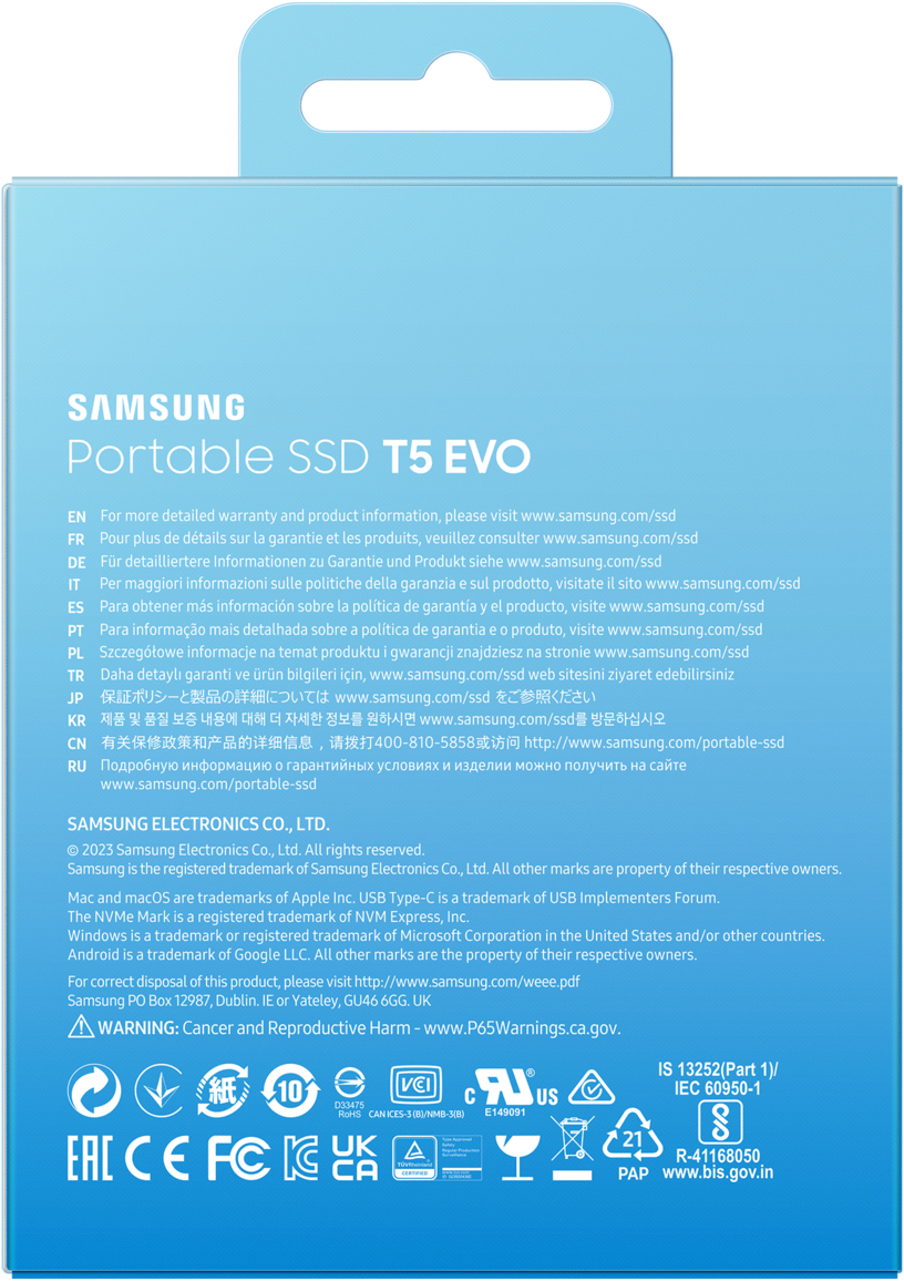 Портативний SSD Samsung 2TB T5 EVO USB-C 3.0 Shield T5 Black (MU-PH2T0S/EU)