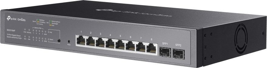 Комутатор TP-LINK TL-SG2210MP 8xGE (8xPoE) 2xSFP, 150Вт, WebSmart (SG2210MP)