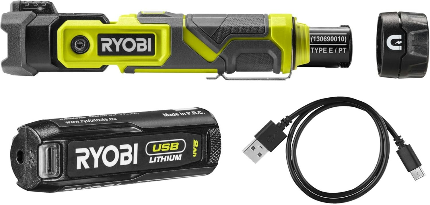 Ліхтар Ryobi RLP4-120G, 4В USB Lithium, акб 1х2Аг (5133006131)