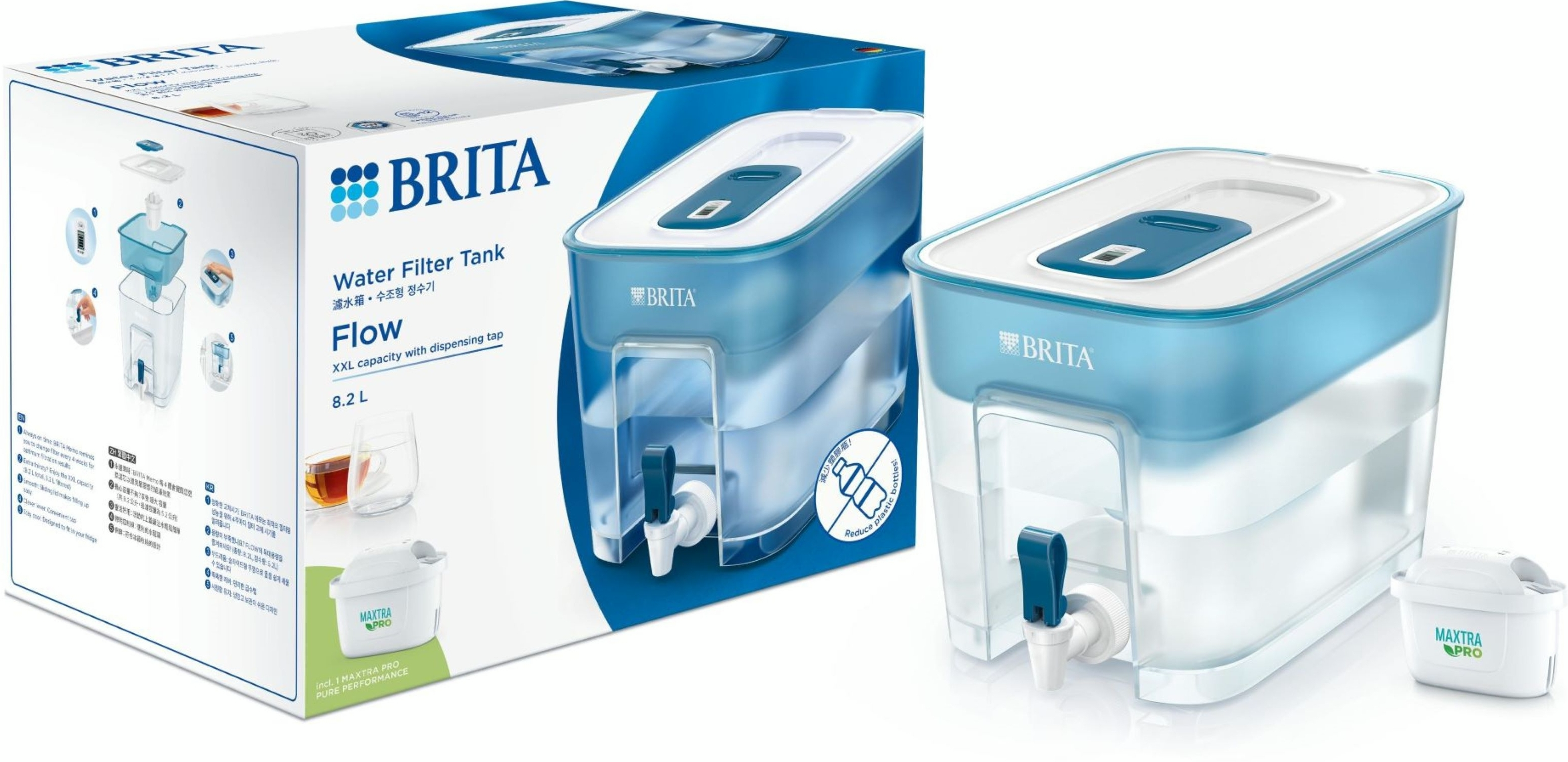 Фильтр для воды Brita Flow Memo MXPro 8.2л (5.2л очищенной воды) синий (1052805)