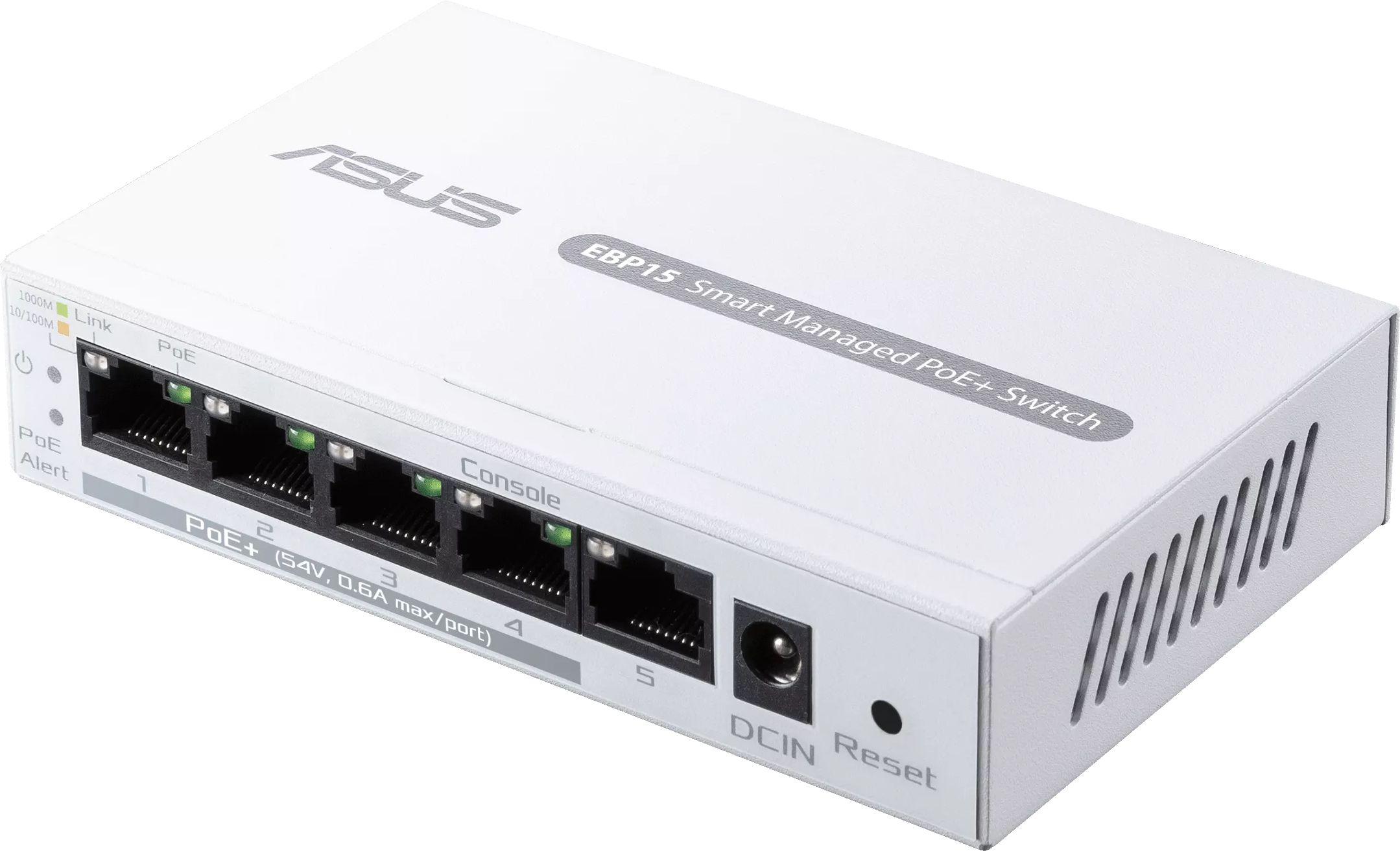 Коммутатор ASUS ExpertWiFi EBP15 5xGE (4xPoE), 60Вт, Управляемый L2+ (90IG08D0-MO3B00)