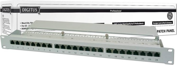 Патчпанелі DIGITUS 19 "1U, 24 порти, 5e FTP в зборі (DN-91524S)