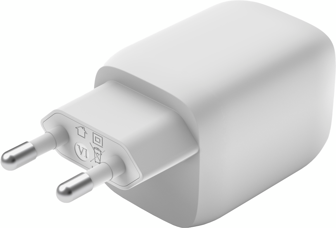 Мережевий ЗП Belkin Home Charger 65W GAN PD PPS Dual USB-C – USB-C 2m (WCH013VF2MWH-B6)