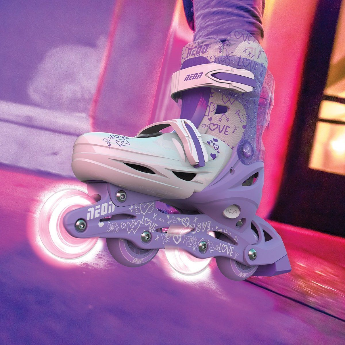 Роликові ковзани Neon Combo Skates Бузковий (Розмір 34-37)