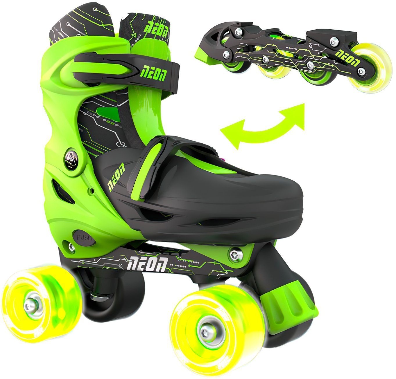 Роликові ковзани Neon Combo Skates Салатовий (Размер 30-33)