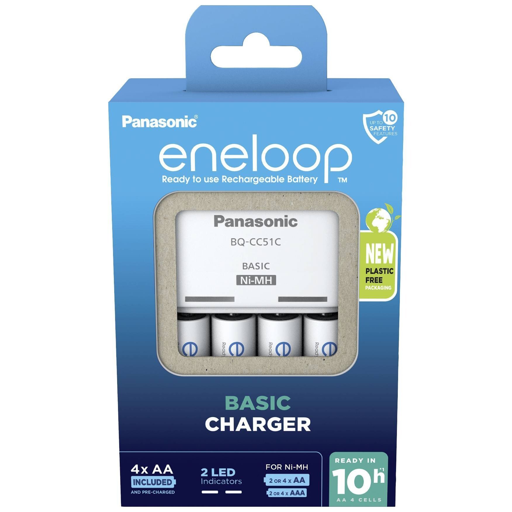 Зарядний пристрій Basic Charger + Акумулятор Eneloop NI-MH AA 2000 мАг, 4 шт. (K-KJ51MCD40E)