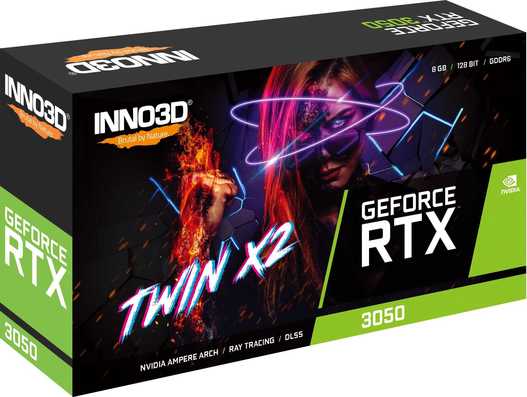 Відеокарта INNO3D GeForce RTX 3050 8GB GDDR6 Twin X2 (N30502-08D6-1711VA41)