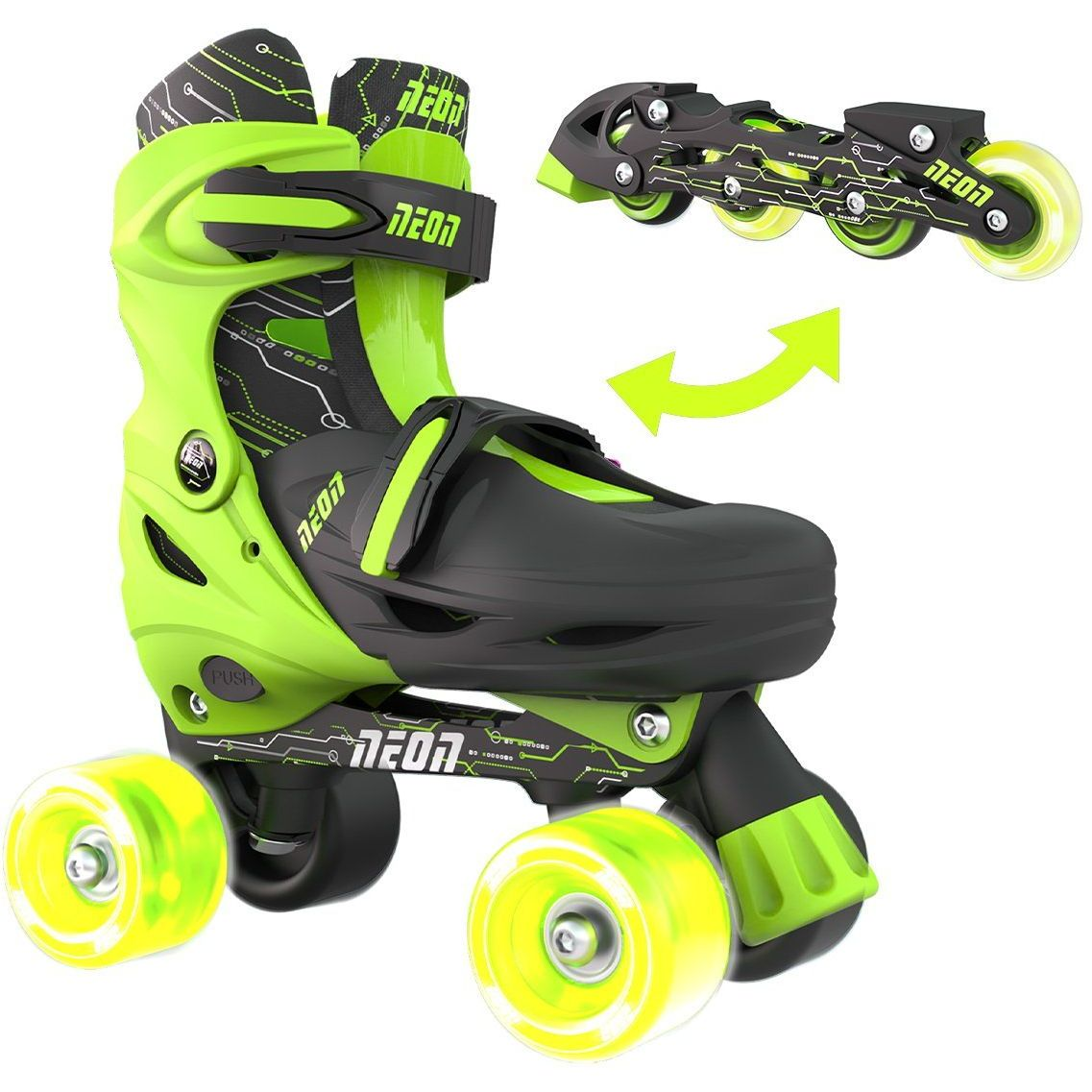 Роликовые коньки Neon Combo Skates Салатовый (Размер 34-37)