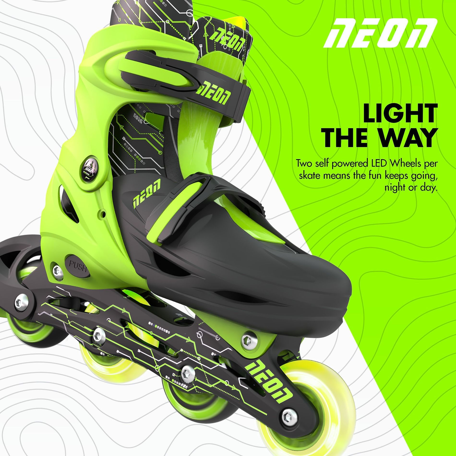 Роликові ковзани Neon Inline Skates Зелений (Розмір 34-37)