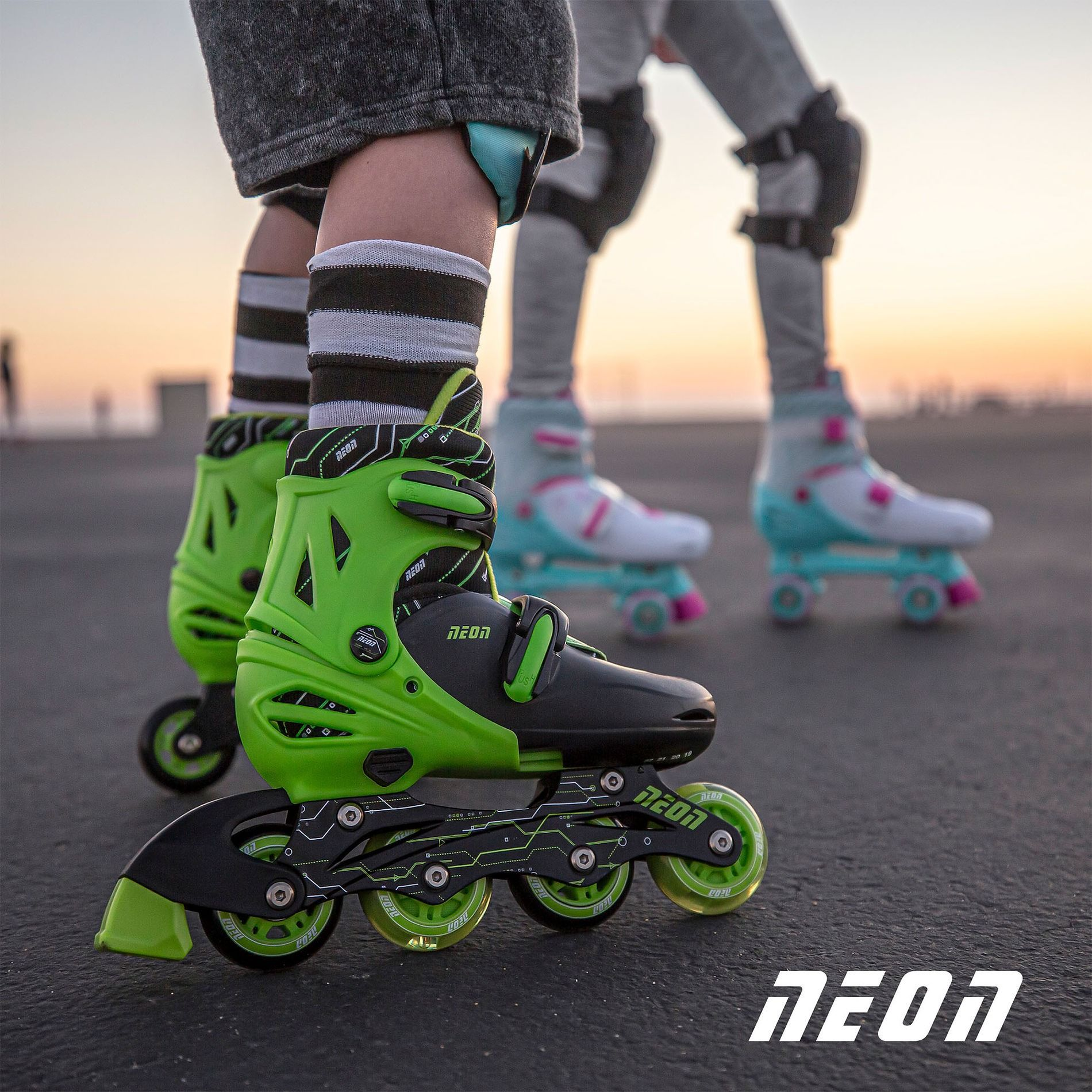 Роликові ковзани Neon Inline Skates Зелений (Розмір 34-37)