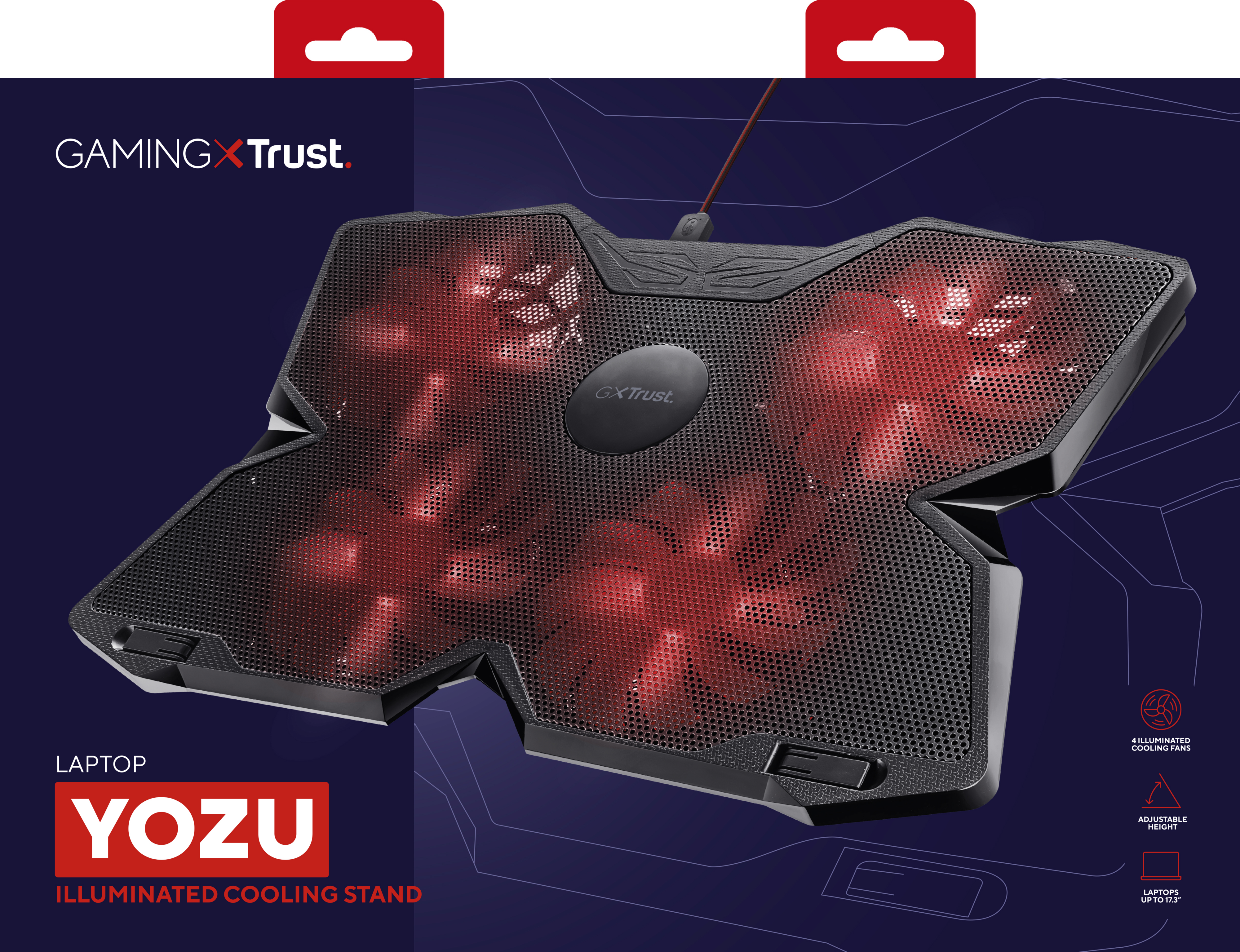 Підставка для ноутбука Trust GXT278 YOZU COOLING (17.3") Red Led Black (20817_TRUST)