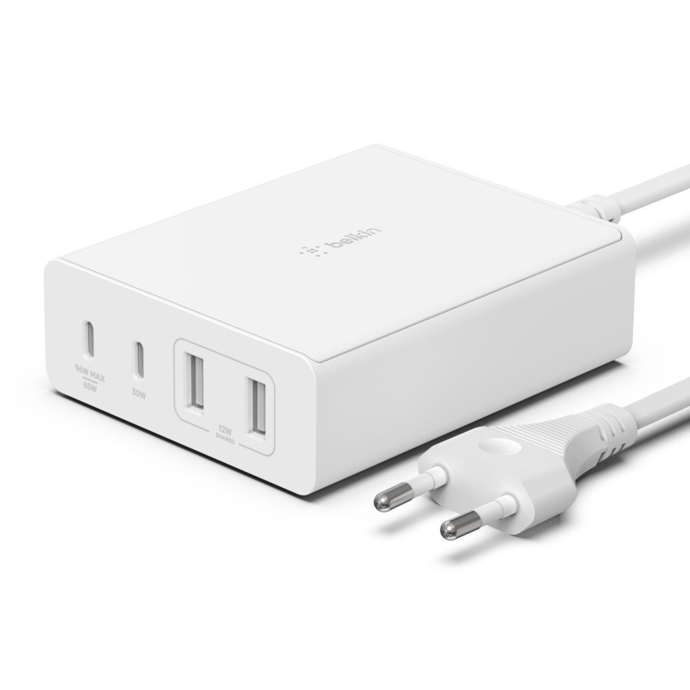 Мережевий ЗП Belkin Home Charger 108W GAN Dual USB-С/USB-A (WCH010VFWH)