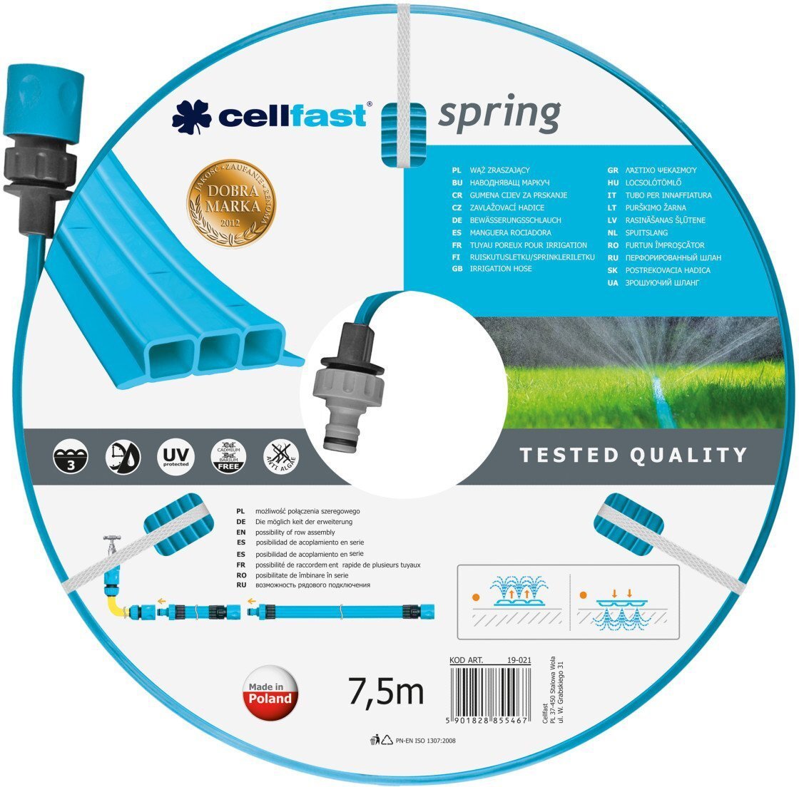 Шланг оросительный перфорированный Cellfast SPRING, 15м (19-022)