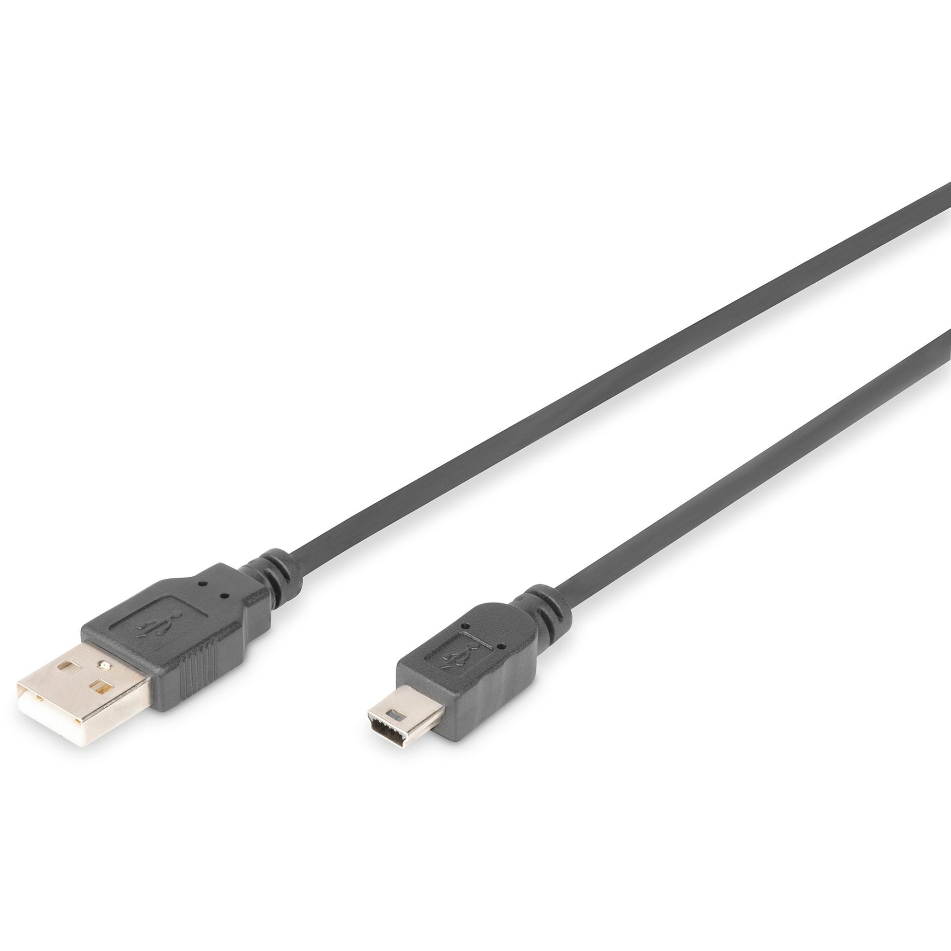 Кабель USB 2.0 (AM/miniB 5pin) DIGITUS 1.8м Black, bulk (AK-300108-018-S)